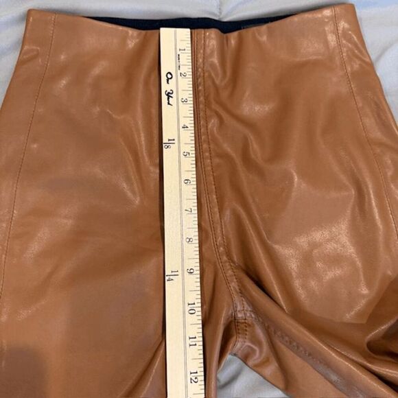 NWT Rag & Bone Nina Faux Leather Pull on Skinny Pants in Cognac Brown Size Small - Picture 12 of 14